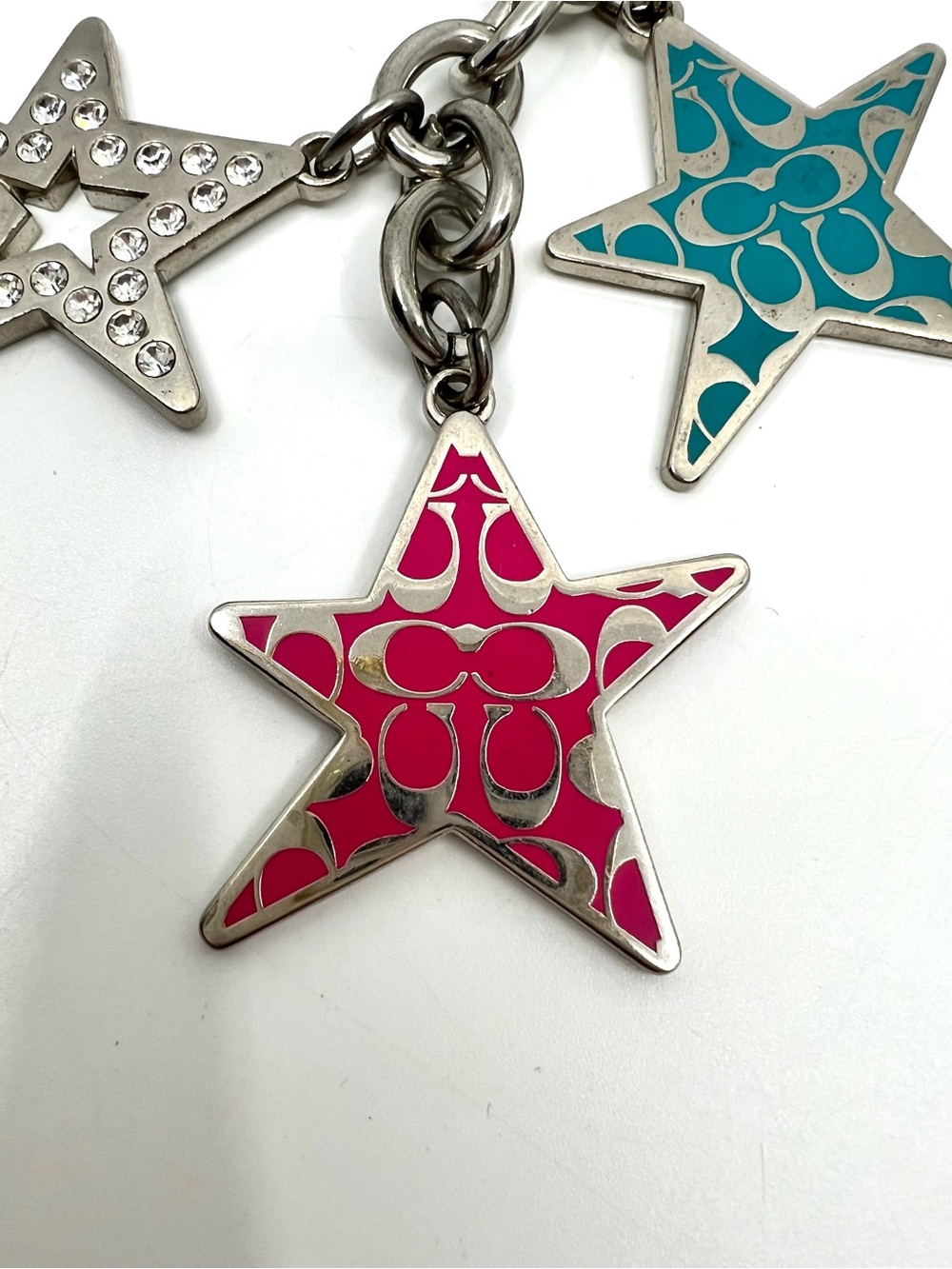 Coach Large Star Keychain Silver Tone Dangle Rhinestone Bag Charm Keychain Y2K - Picture 7 of 14